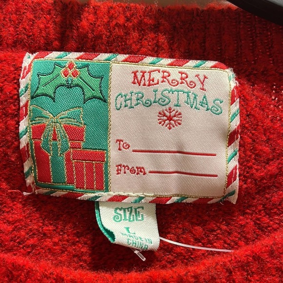 NWT MERRY X-MAS long Sleeve Red Sweater. - Picture 4 of 8